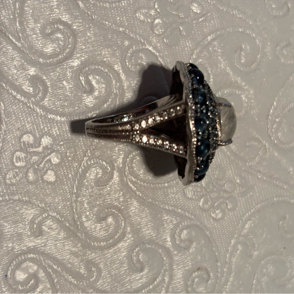 Judith Ripka Elegant Blue and Silver Women's Ring - Picture 8 of 9